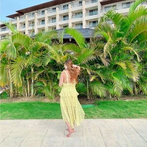 AQUA Ruffled Floral Midi Dress (size S) - worn once